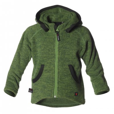 Isbörn of Sweden Rib Sweater Hood Leaf gestrickte Fleecejacke