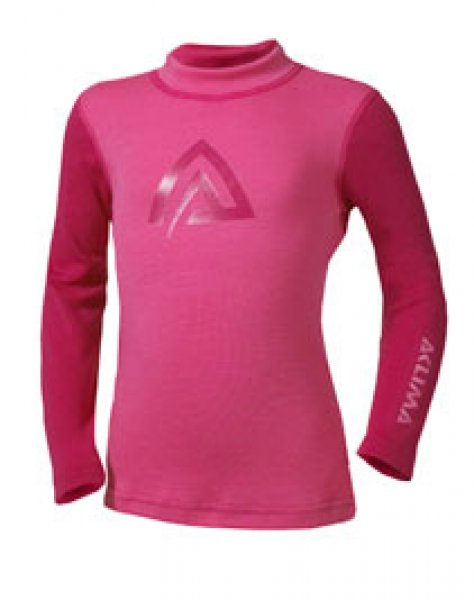 Aclima Merino Kinder Shirt crew neck woolnet Serie shocking pink/cerise
