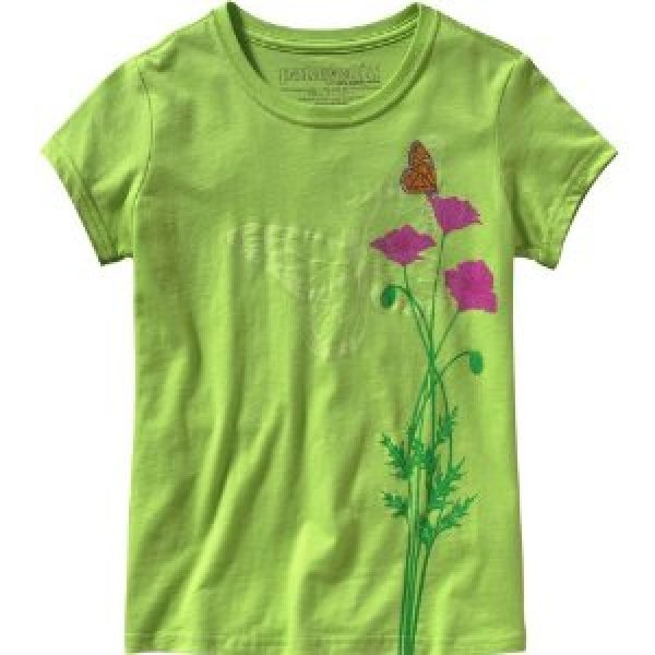Patagonia Girl Poppies and  Butterfly´s T-Shirt Mädchen T- Shirt von Patagonia
