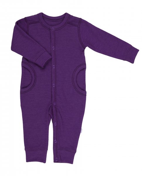 Joha Jumpsuit Wolle Wolloverall für Kinder aubergine