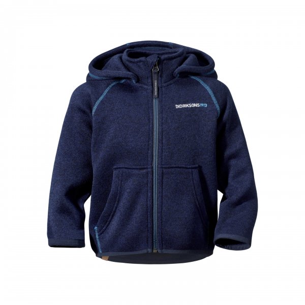 gestrickter Fleece Jackemit Kapuze von Didriksons  navy