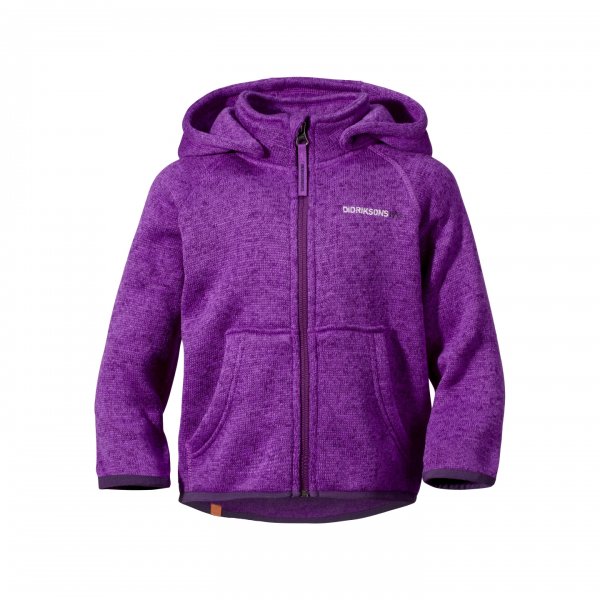 gestrickter Fleece Jackemit Kapuze von Didriksons  amethyst