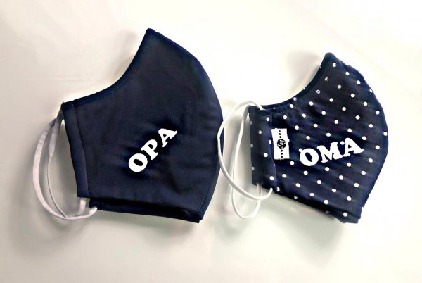 Mund-und Nasenschutz- Maske OMA /OPA navy blue